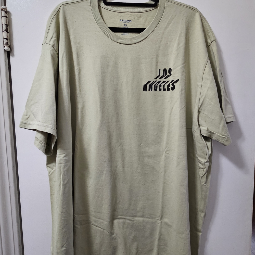 Arizona Jean Company Men's Light Tan Tee with Los Angeles Design